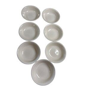 Set Of 7 Corelle Sandstone Beige Berry Bowls 5.50  Inch Made In USA